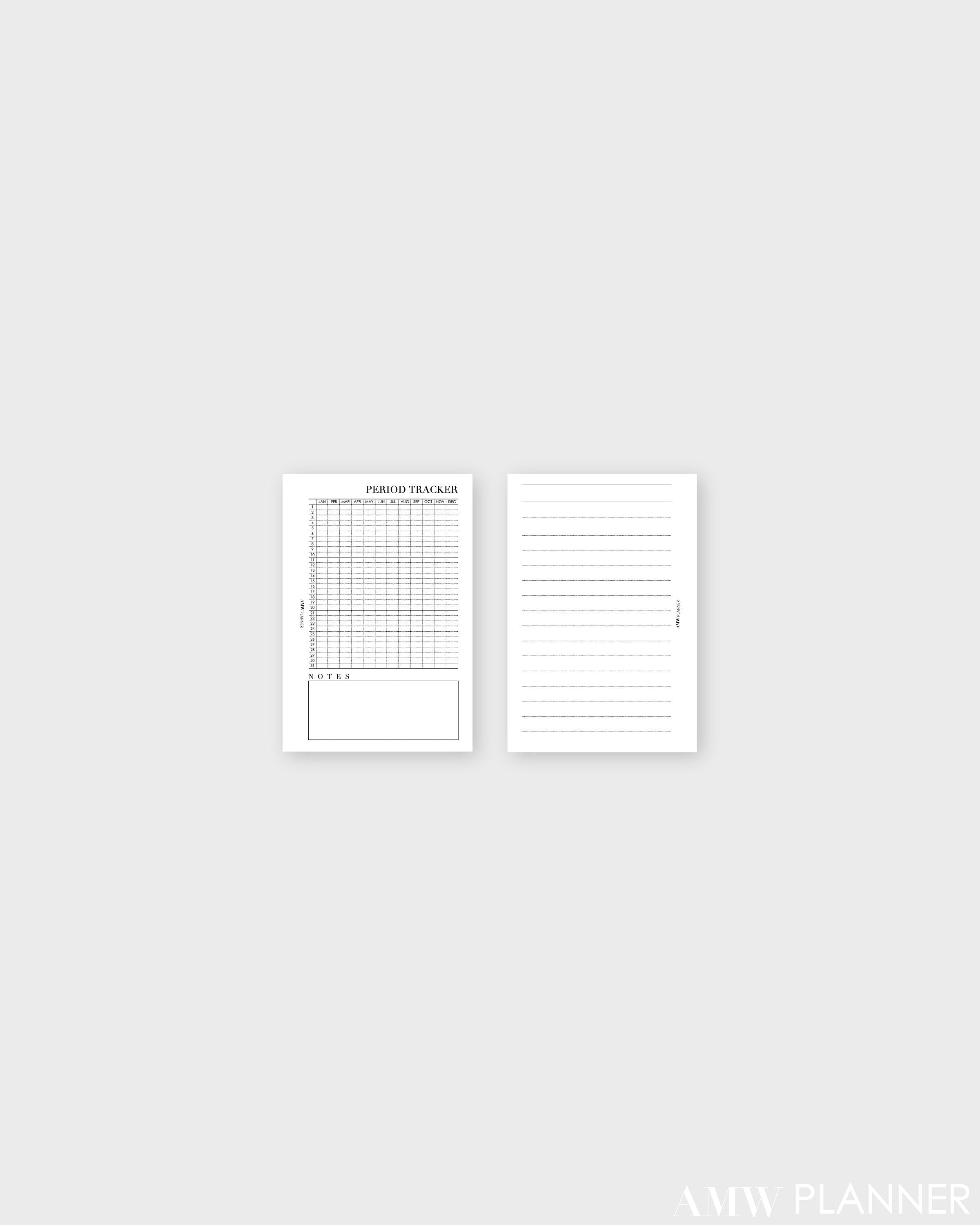 Period, Menstrual Cycle Tracker Inserts
