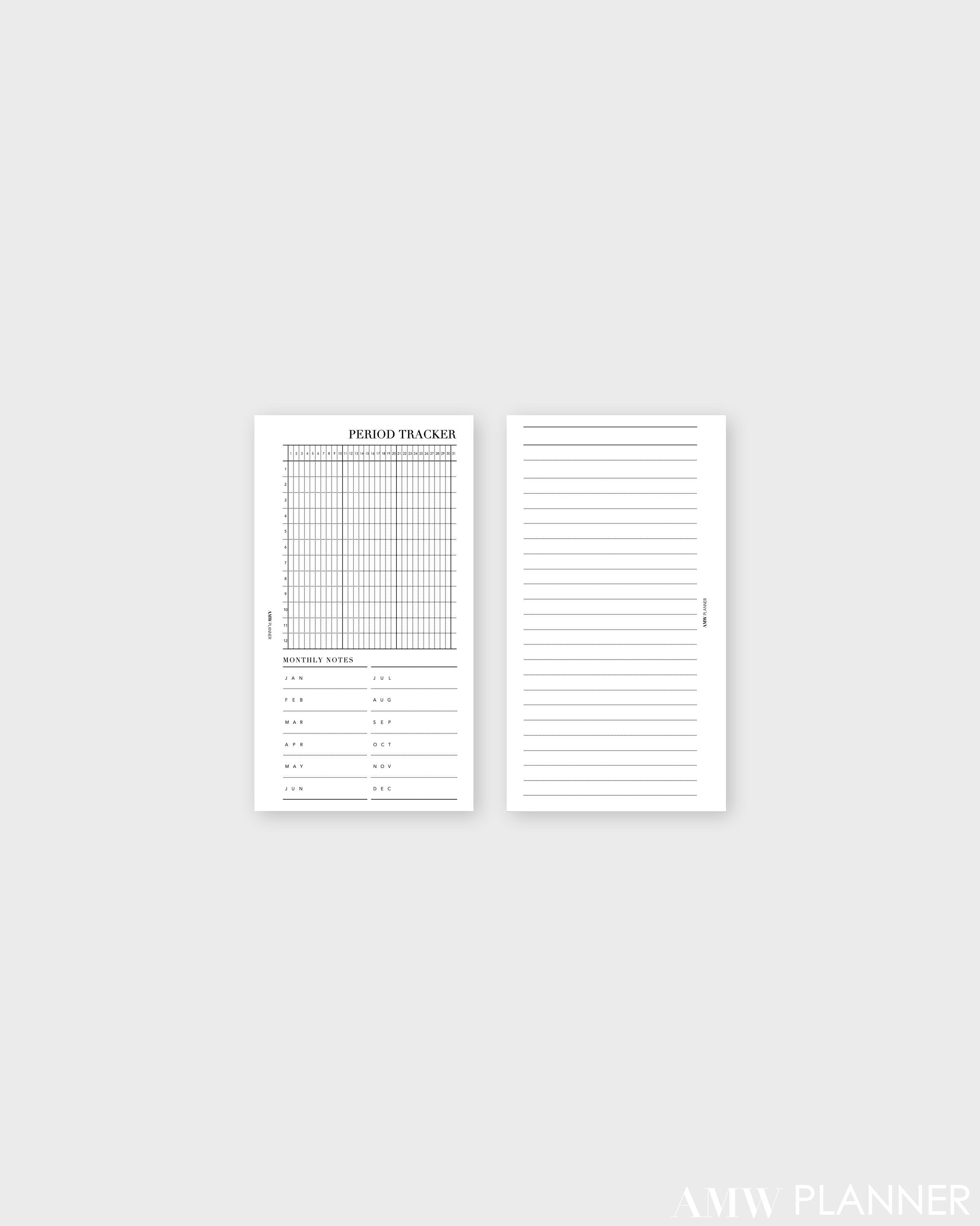 Period, Menstrual Cycle Tracker Inserts