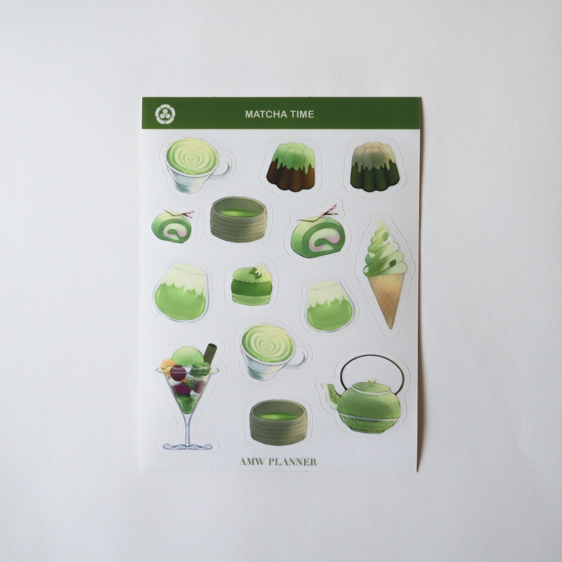 Matcha Time Sticker Sheet | Transparent