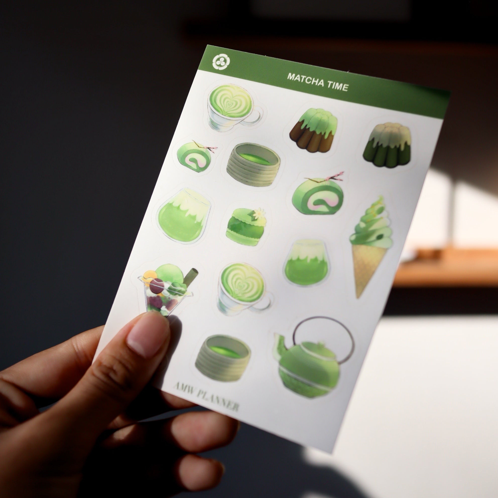 Matcha Time Sticker Sheet | Transparent