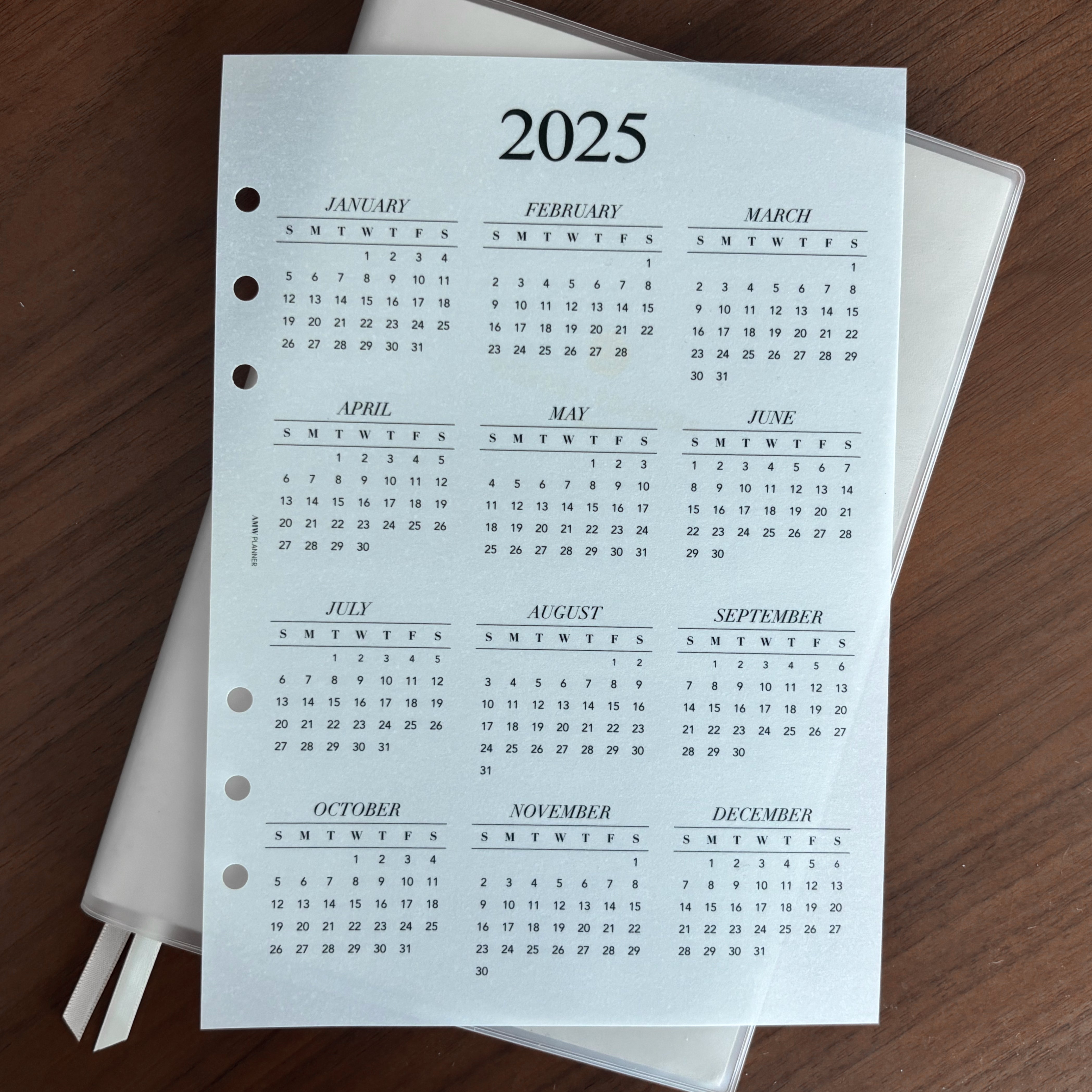 2025 Year at a Glance Vellum Dashboard