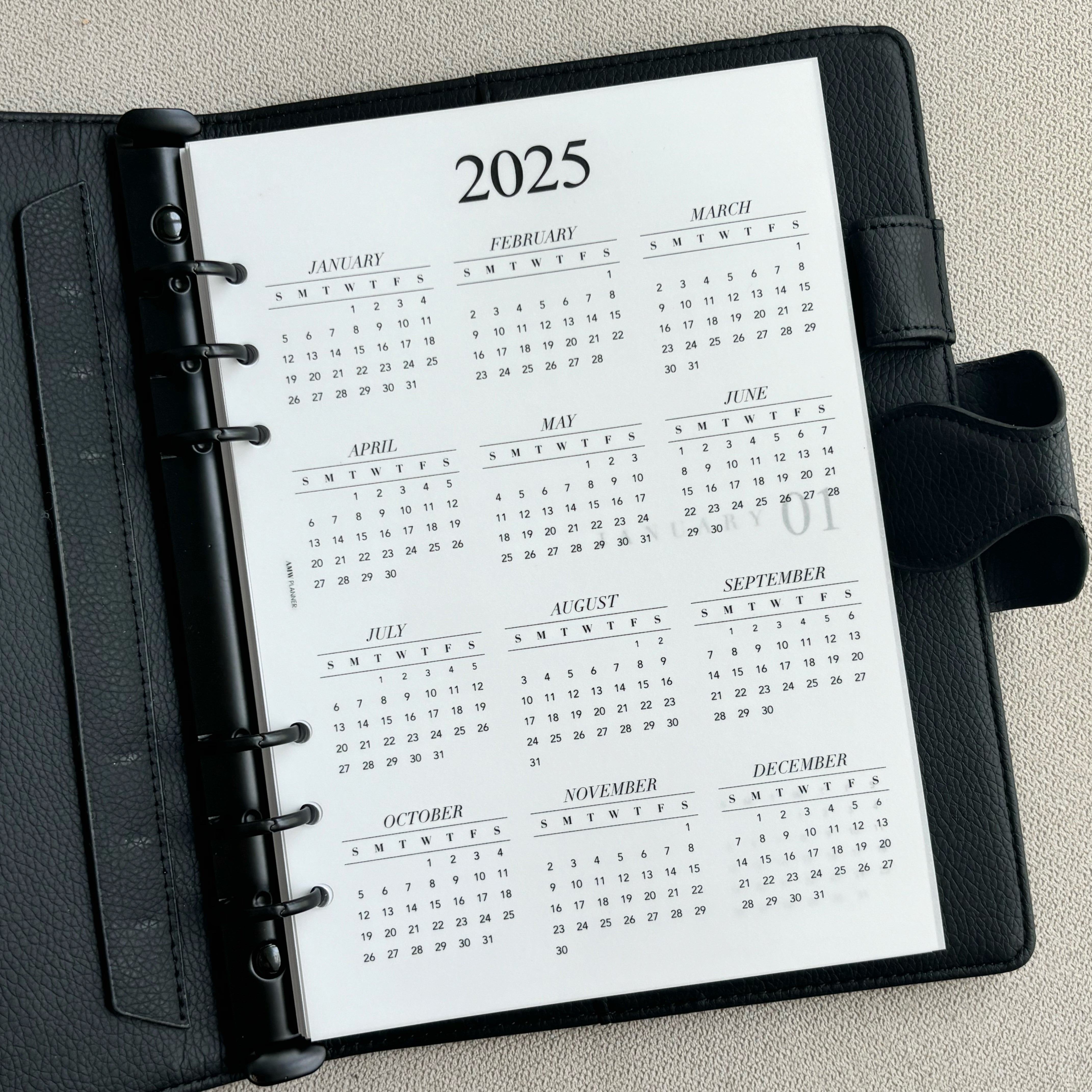 2025 Year at a Glance Vellum Dashboard