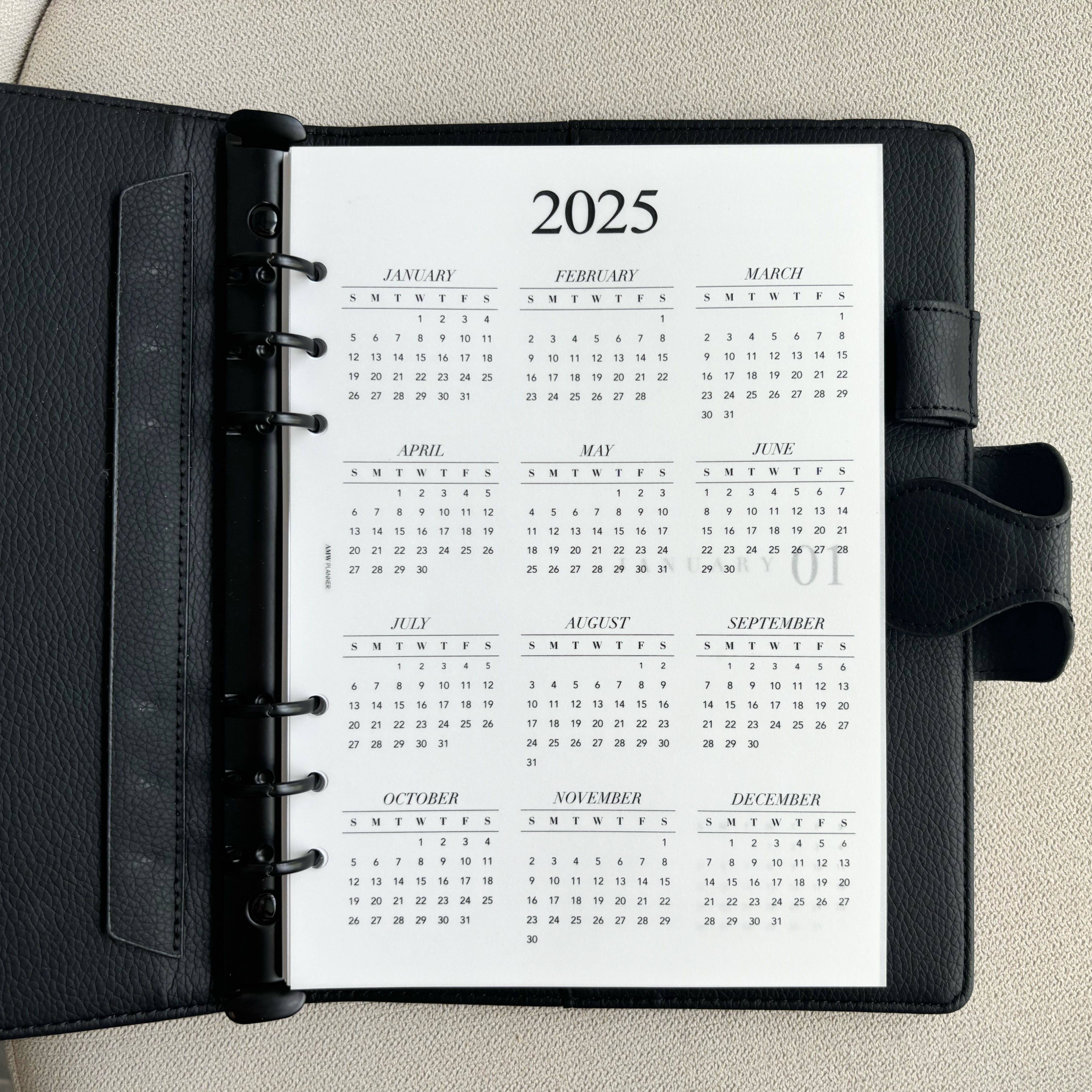 2025 Year at a Glance Vellum Dashboard