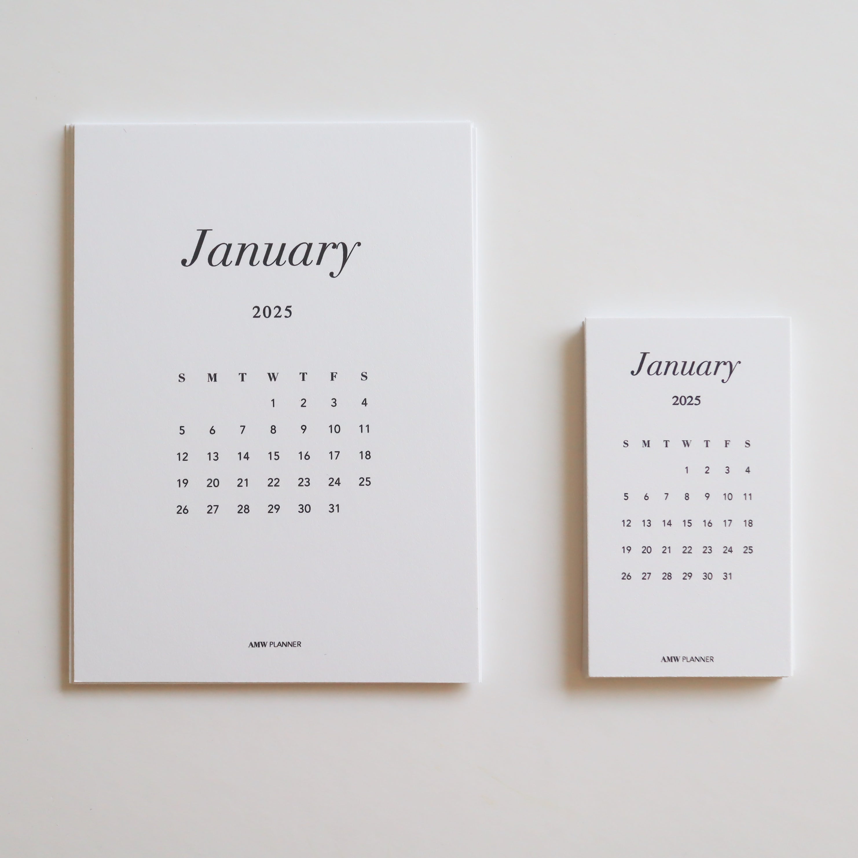 2025 Calendar Cards