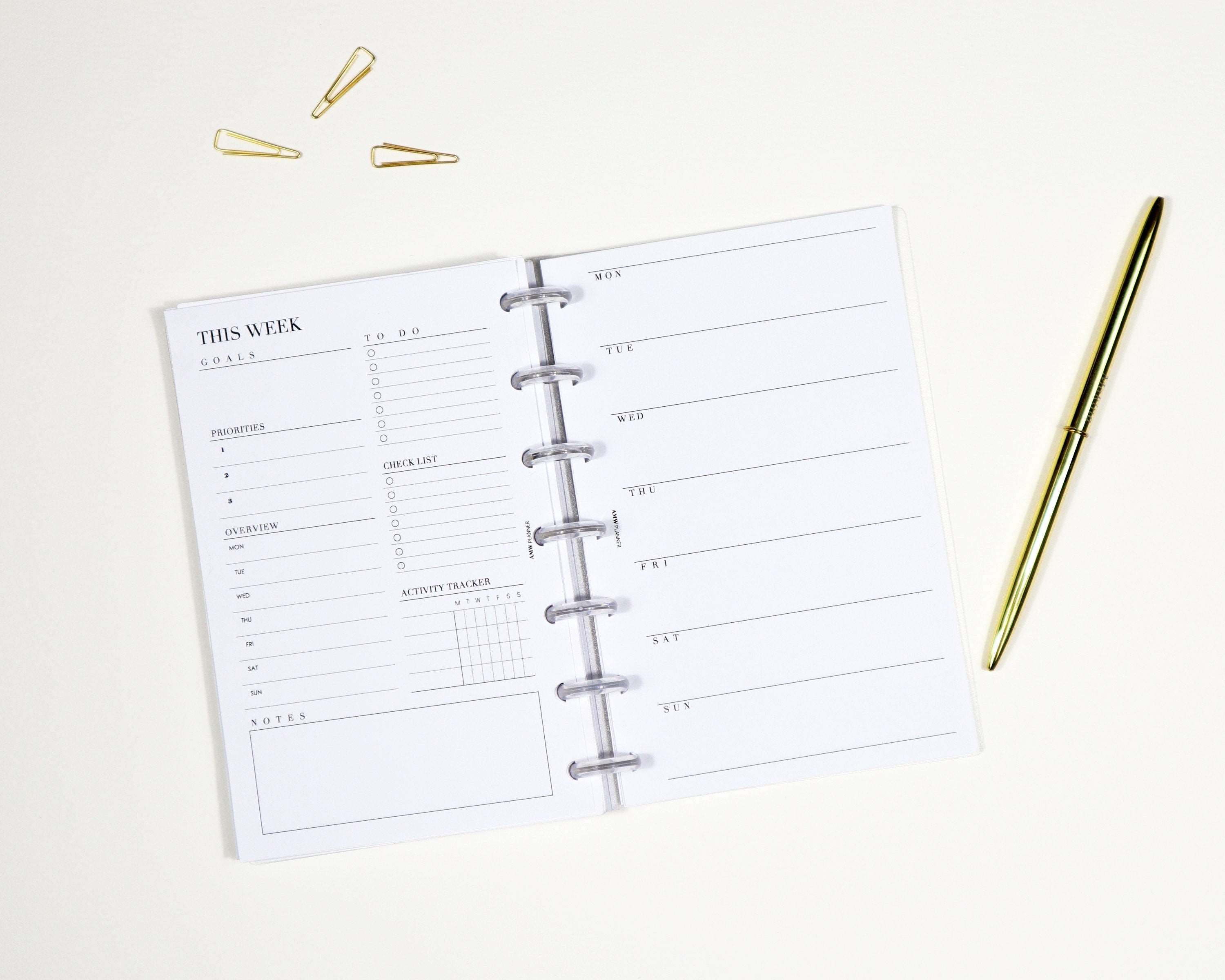 Weekly Over View Planner Inserts