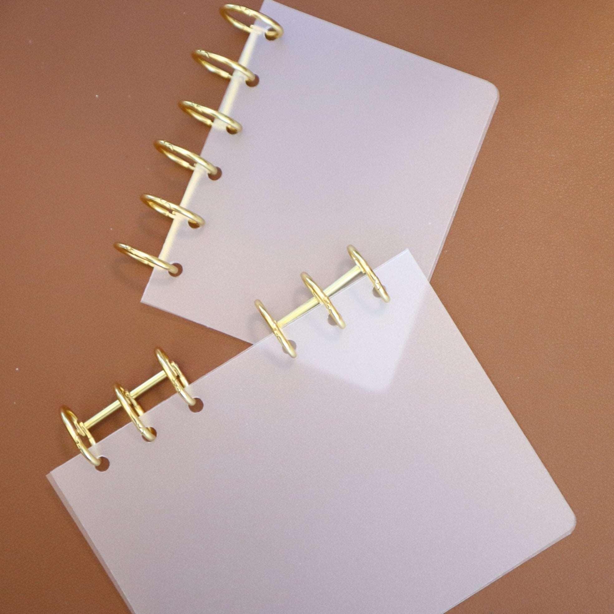 Frosted Plastic Planner Cover with Gold Ring