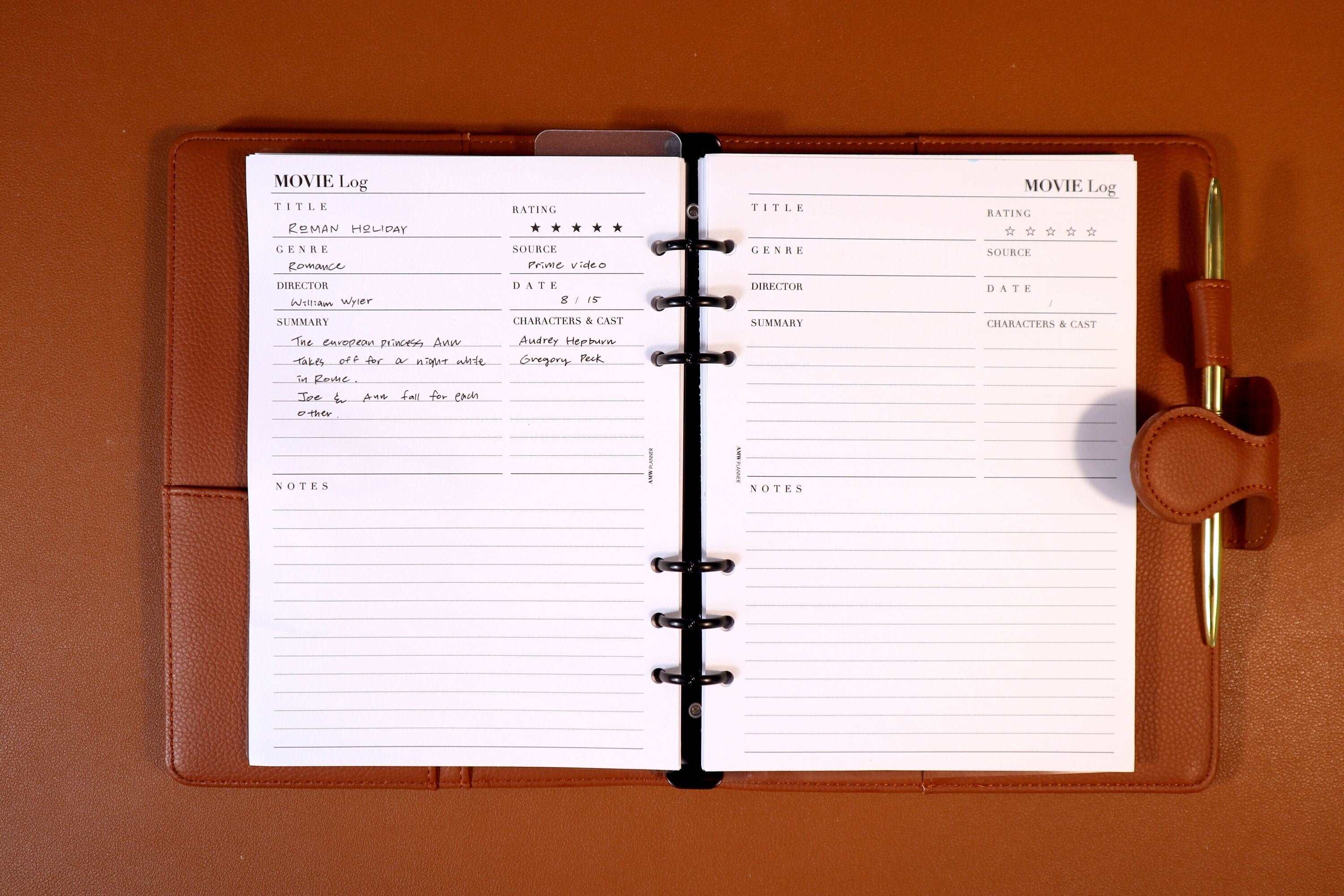 Movie Log / Film Journal | Planner Inserts