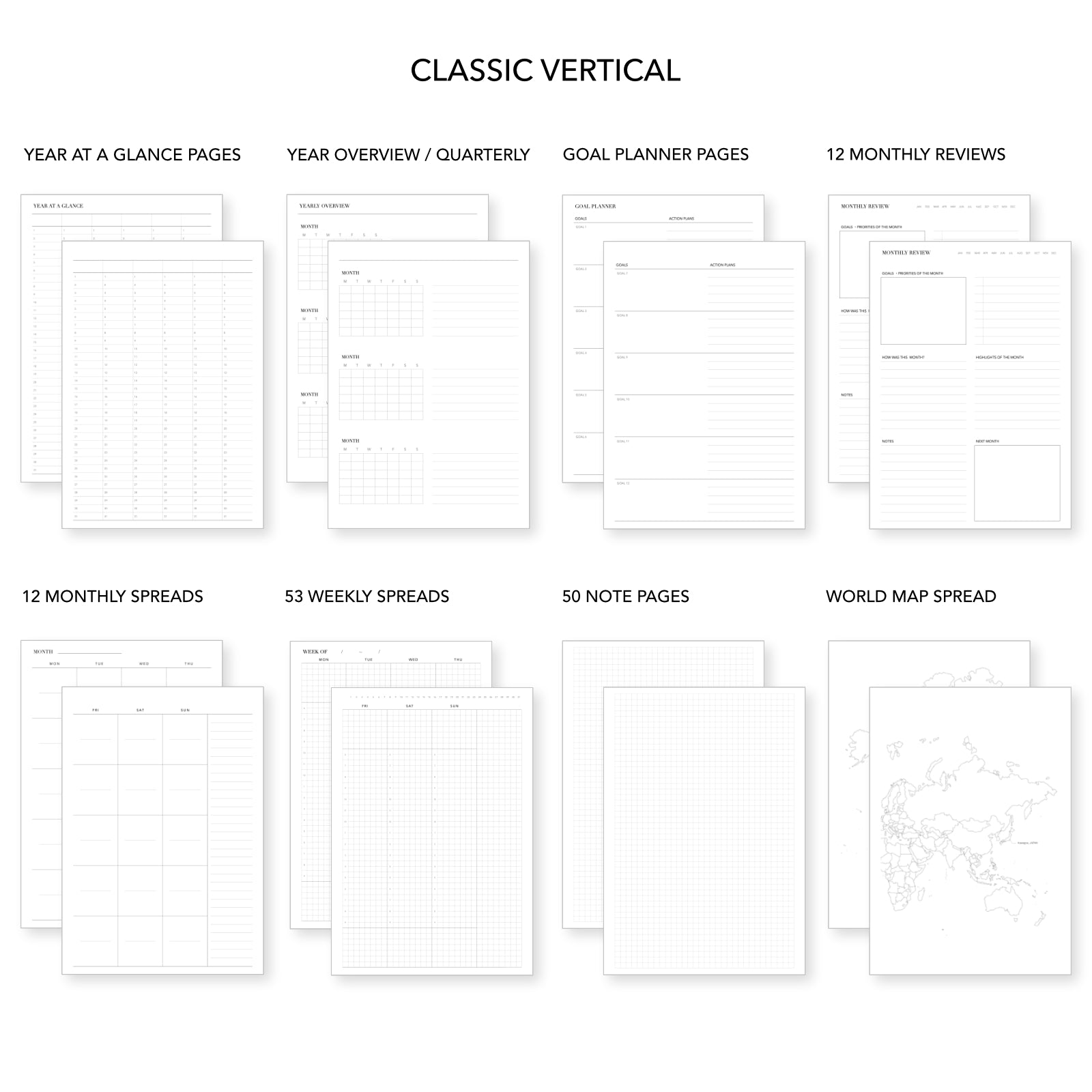 Undated Weekly Planner - Classic Vertical